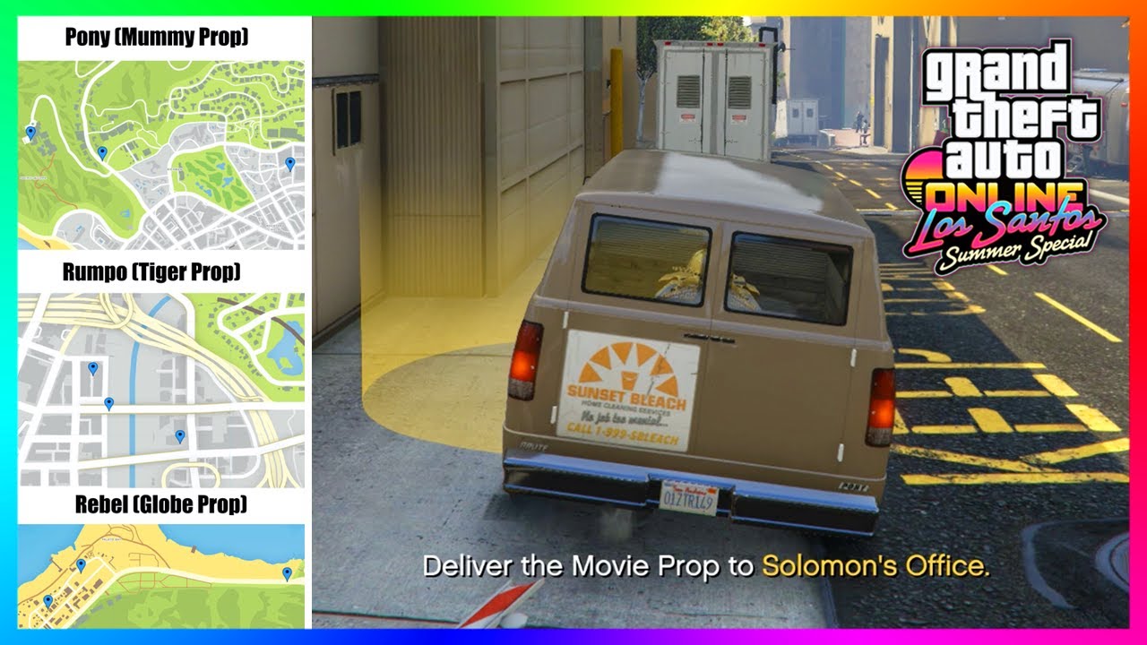 How To Quickly Find All Of The Solomon Richards Movie Prop Vans In Gta 5 Online Summer Special Youtube