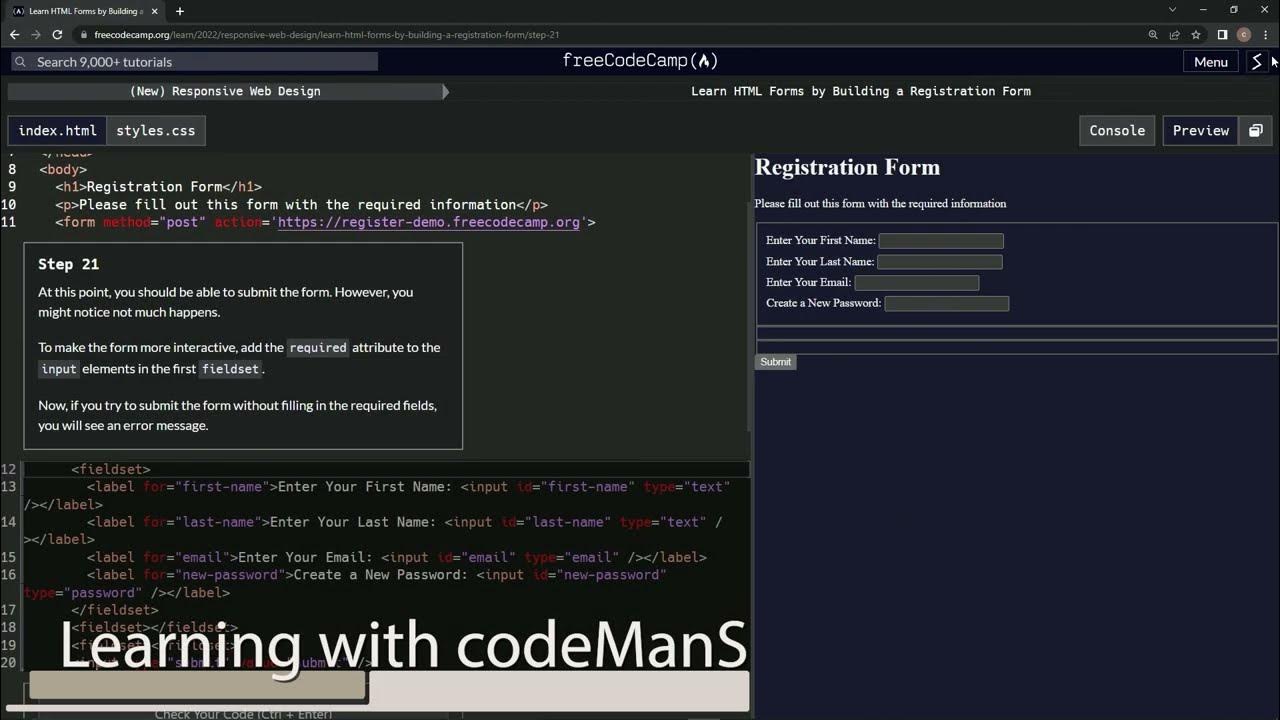 (ARCHIVED) Learn HTML Forms by Building a Registration Form - Step 21 ...