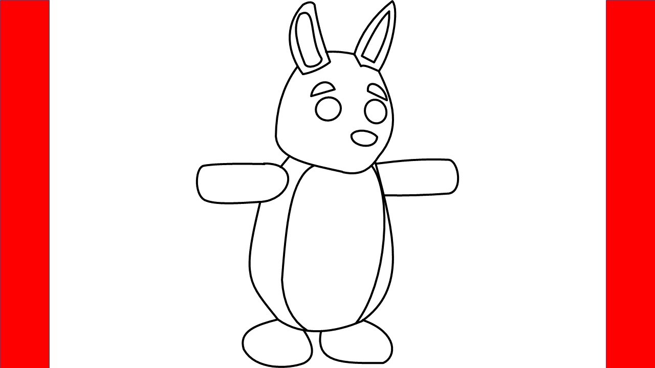 How To Draw Kangaroo From Roblox Adopt Me Step By Step Drawing