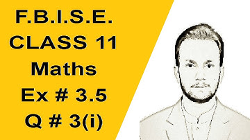 11th Class Maths | Chapter 3 | Exercise 3.5 | Question 3(i) | Matrices and Determinants