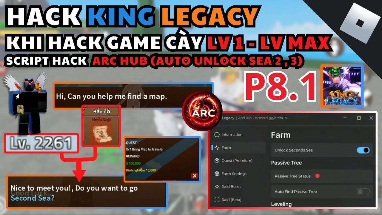 HACK KING LEGACY C CH FARM LV 1 MAX SI U NHANH V M UNLOCK SEA 2 Hack king legacy c ch farm lv 1 max si u nhanh v m unlock sea 2