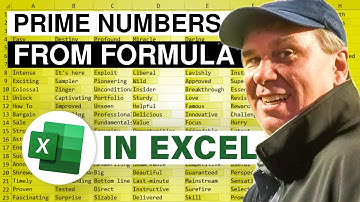 Excel Prime Numbers Galore: Generate Prime Numbers In Excel - Episode 2309