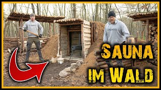 Sauna selbst gebaut  Saunieren im Wald  Outdoor Bushcraft Deutschland