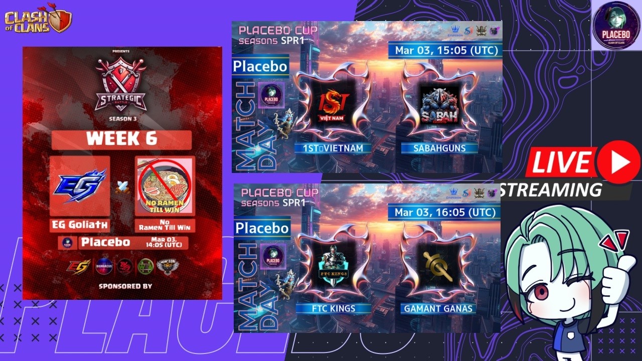 【クラクラ】EG Goliath vs No Ramen Till Win | 1ST❤VIETNAM vs SABAHGUNS | FTC KINGS vs GAMANT GANAS