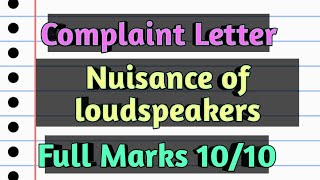 how to write a letter to ban loudspeaker | nuisance of loudspeakers letter