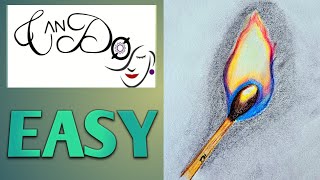 How To Draw A Lit Match Step By Step For Beginners | Drawing A Lit Match | Drawing A Lit Match Stick