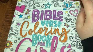 Coloring in Bible verse coloring book for girls by inspired to Grace