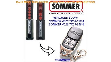 Top Garage Door Sommer 868mhz  for replace SOMMER 4020 TX03-868-4 4026 TX03-868-4 remote control