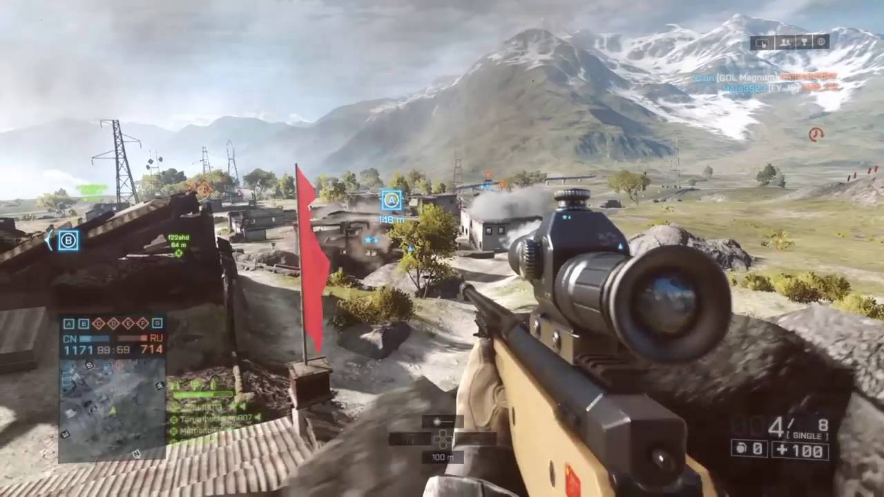 Battlefield 4- Counter knifing and 2 Collateral No scope Sniper kills