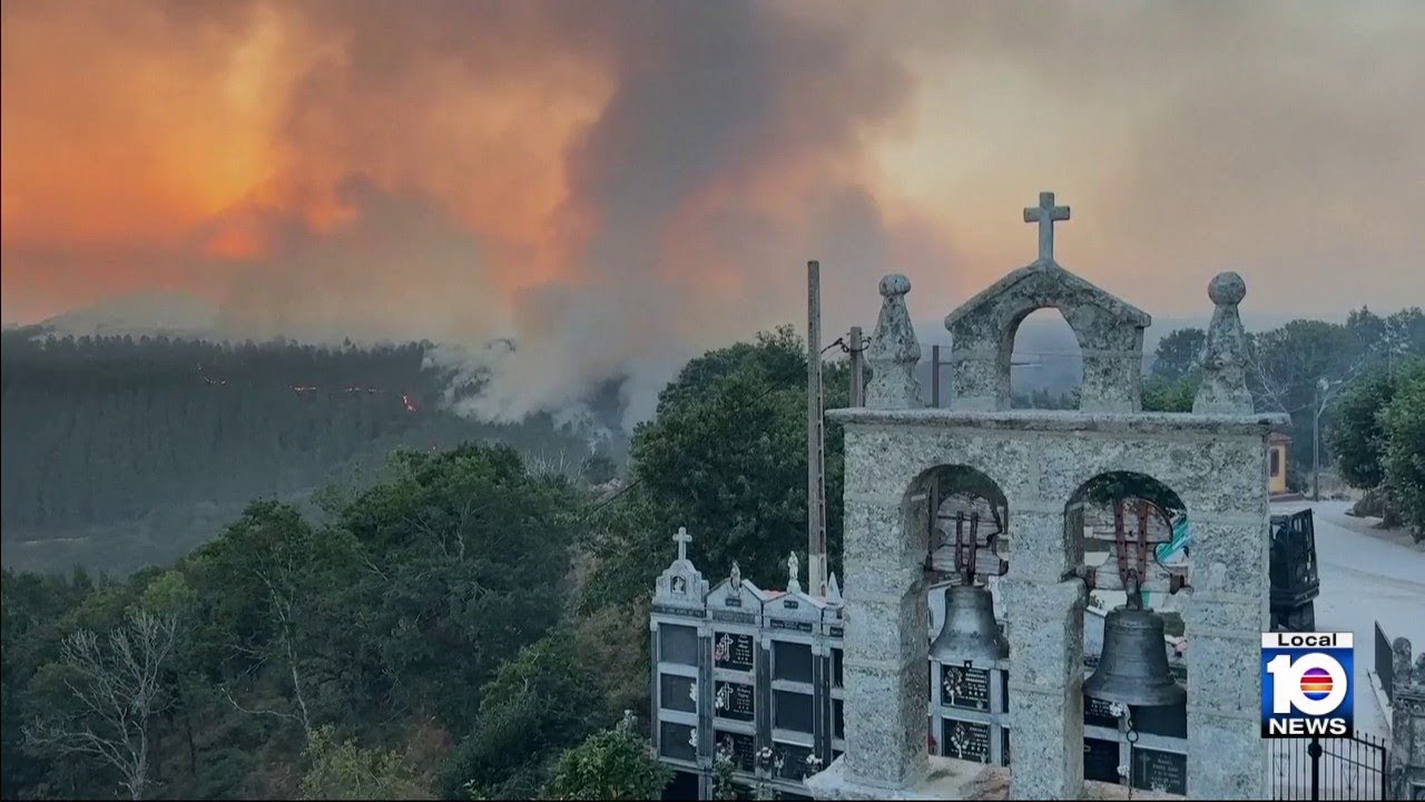 Drone footage captures aftermath of Spain wildfires