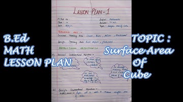 B.Ed Math Lesson Plan || Surface Area of Cube || Class 9