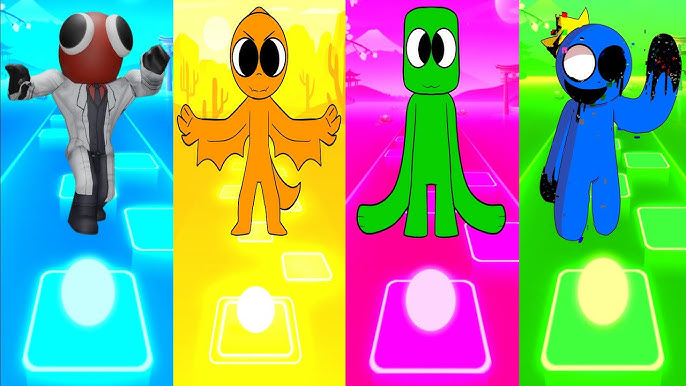 Rainbow Friends: Blue(Dance Monkey) x Green(Enemy) x Orange(Believer) x  Red(Monster) by Bemax 