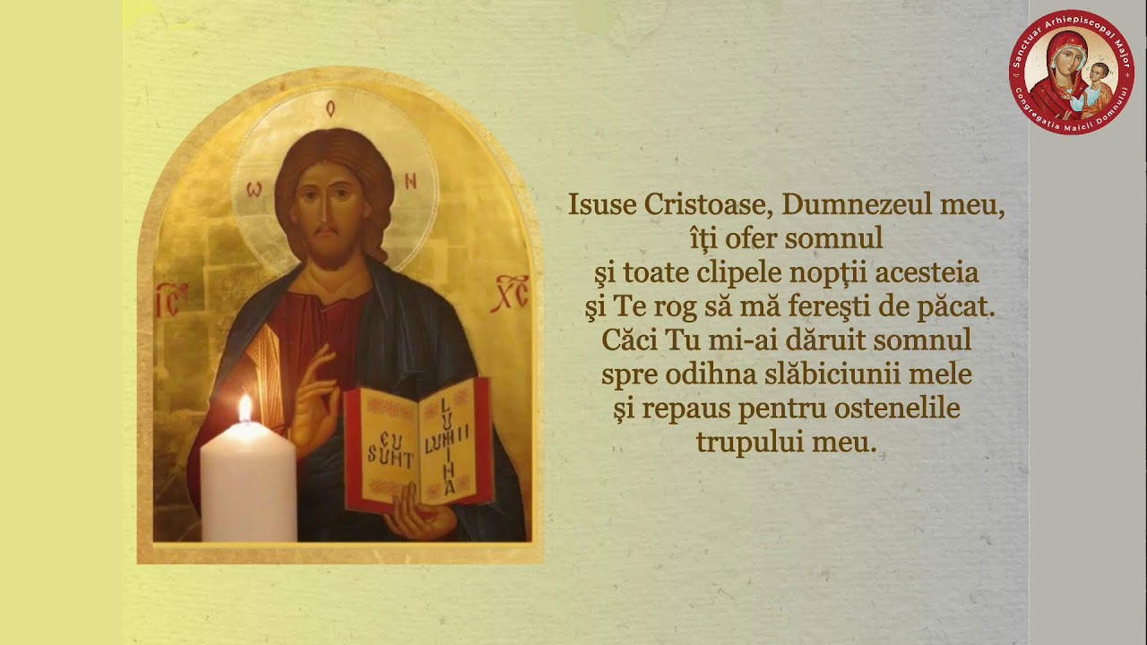 ROZARIUL MAICII SFINTE ȘI RUGĂCIUNEA DE SEARĂ   - Sâmbătă, 17 Ianuarie  2026.