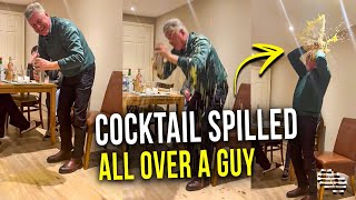 Guy Tried to Demonstrate How to Shake the Perfect Cocktail but It Just Spilled All Over Him