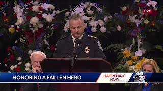 Fayetteville police chief speaks at officer's funeral