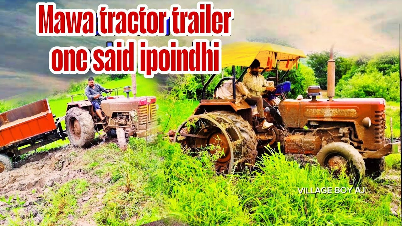 Mahindra tractor stuck in mud|#villageboyaj #mahindra475di #teluguvlogs #telugu #tractorvideo 