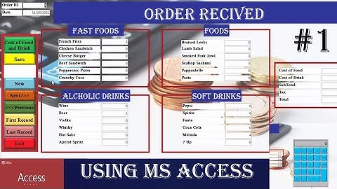 How To Create Food Order Form Using MS ACCESS Part 1