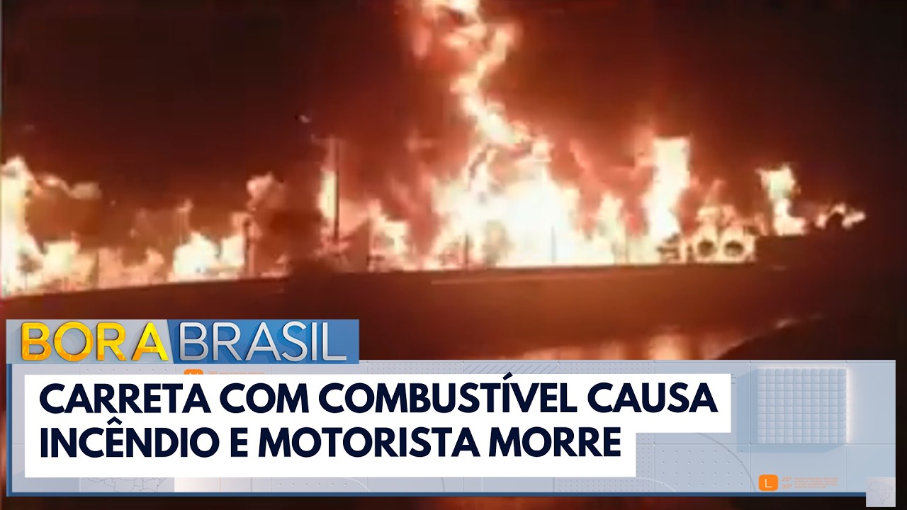 Carreta com combustível pega fogo e causa acidente em BH | Bora Brasil