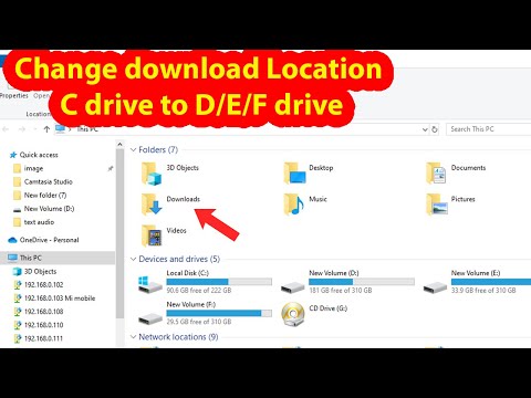 How to change download location windows 10