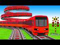 【踏切アニメ】複雑な電車 5 Trains Climbing Pynamid 2025 🚦 Fumikiri 3D Railroad Crossing Animation #1