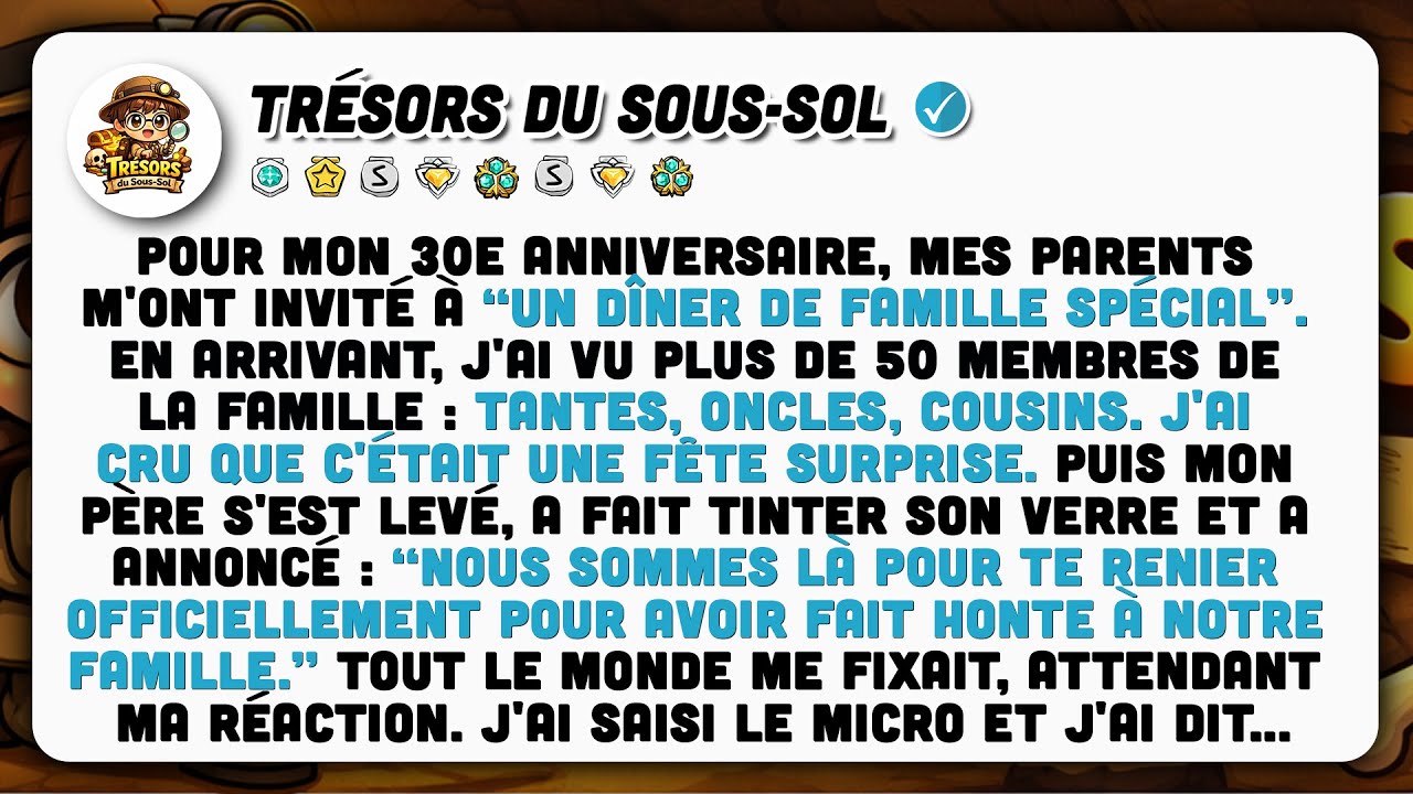 Mes Parents M'ont Renié À Mon 30e Anniversaire. J'ai Saisi Le Micro Et J'ai Dit...