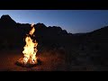 4K Campfire In Desert With Cricket Night Sounds 