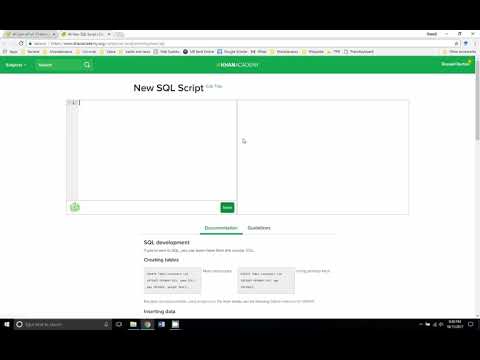 How to open a blank SQL page in Khan Academy
