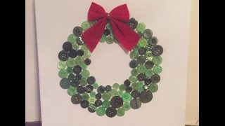 How to make a Button Art Christmas Wreath