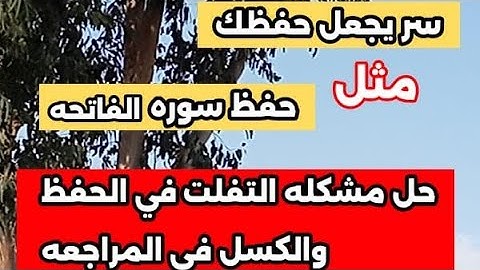 ماهو السر الذي يجعل حفظك مثل حفظ سورة الفاتحه وحل مشكله الكسل في المراجعه