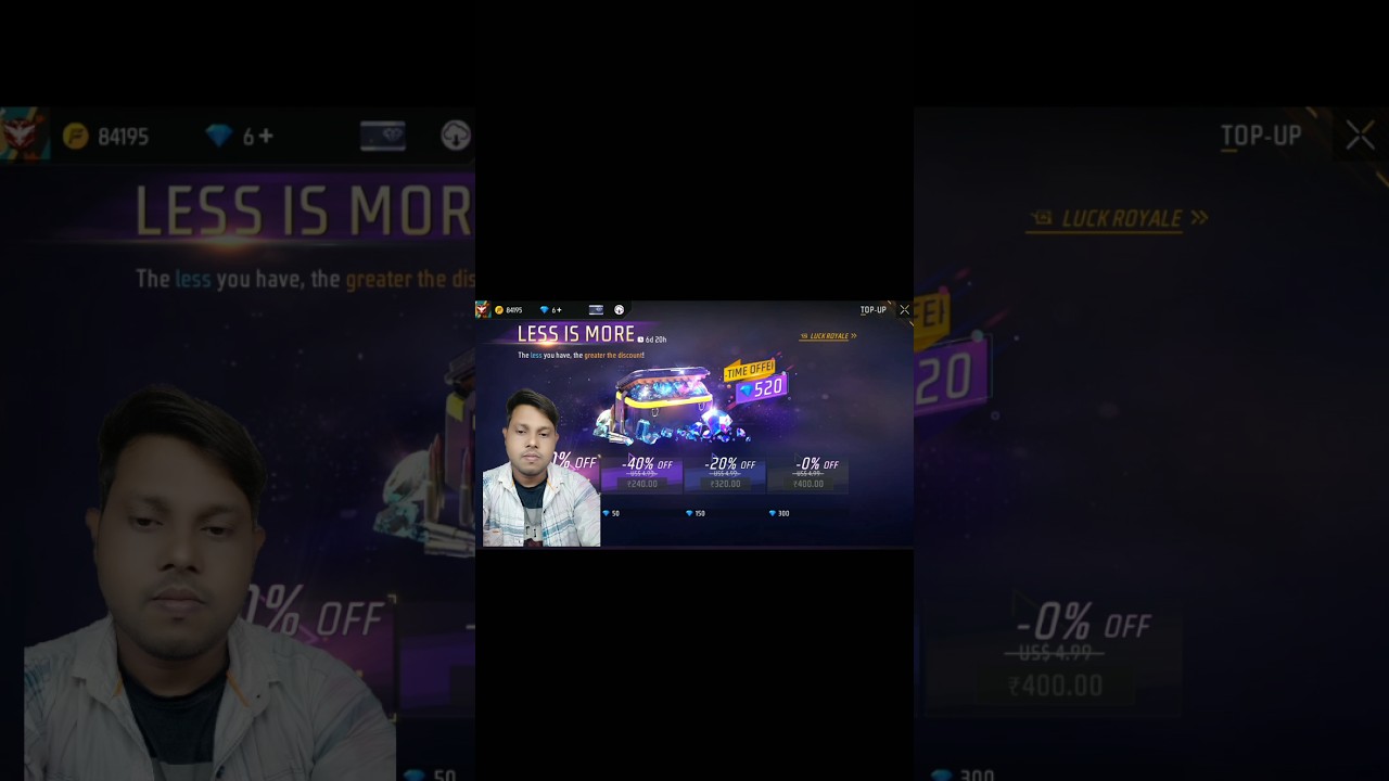 Less Is More Top Up Event | Free Fire New Event | FF New Events | Free Fire Less Is More Event