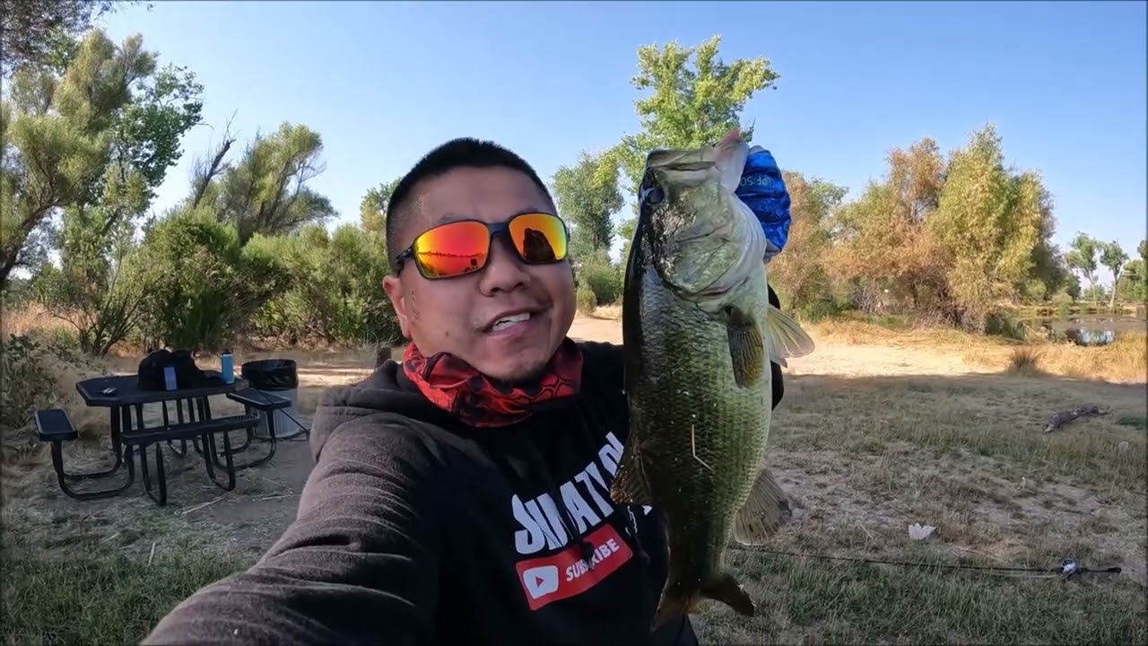 Topwater frog bass fishing at Mather Lake.