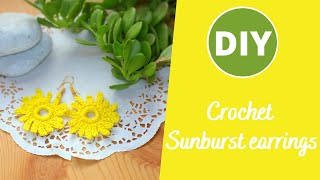 learn to crochet Sunburst earrings quick and easy crochet jewellery