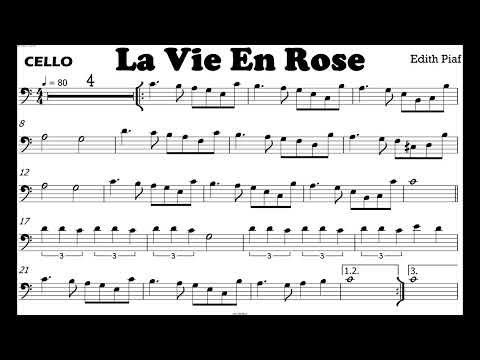 La Vie En Rose I Cello Sheet Music Edith Piaf