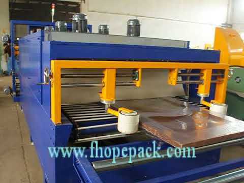 Door packing machine and panel shrinking machine