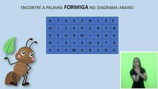 Atividade de Língua Portuguesa em LIBRAS - caça-palavras