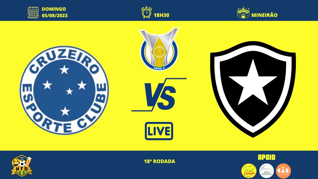 CRUZEIRO X BOTAFOGO AO VIVO ONLINE GRÁTIS: Onde assistir o JOGO DO BOTAFOGO  HOJE (06/08)? Saiba onde vai passar TRANSMISSÃO COM IMAGEM e HORÁRIO