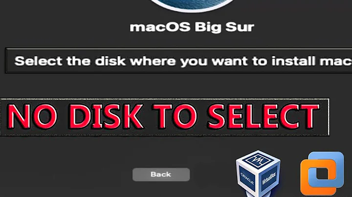 NO DISK TO SELECT "Select the disk where you want to install Mac OS"