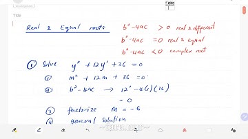 2nd Order Differential Equation - Real and Equal Root (example 2)