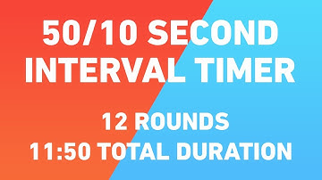 50/10 Second Interval Timer, 12 Rounds, 12 minutes duration