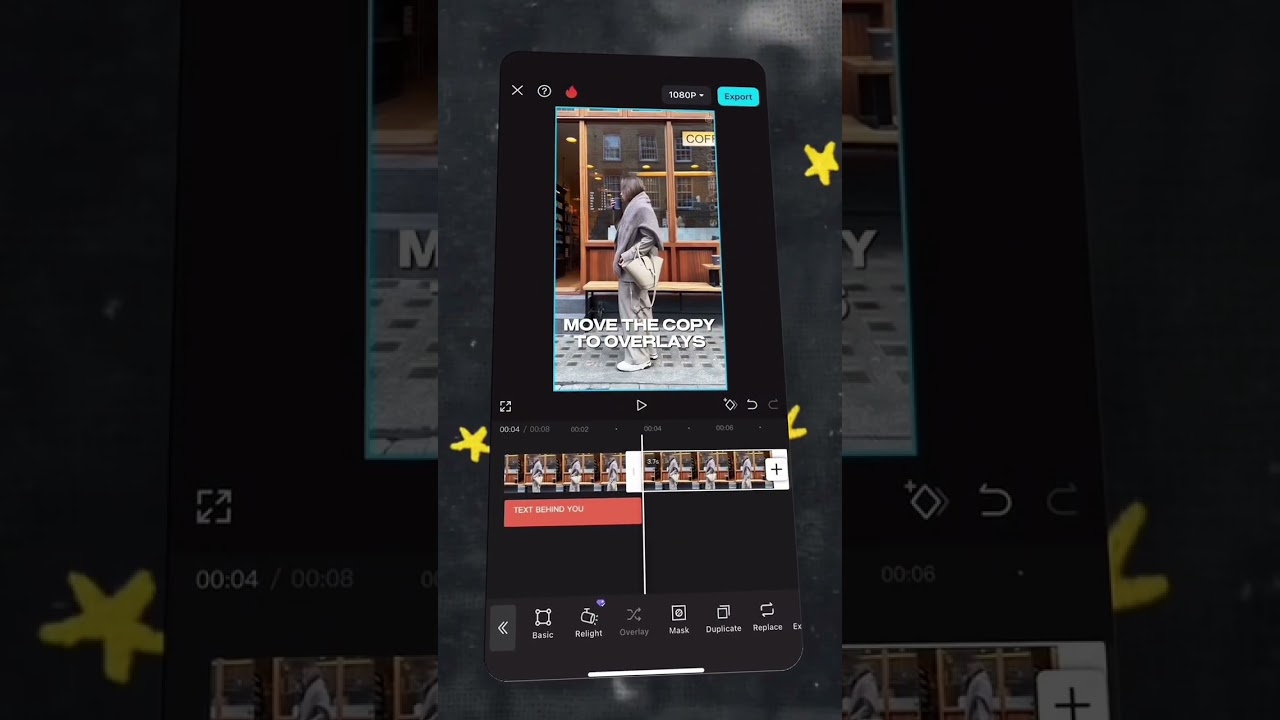 Capcut tutorial to put text behind person 