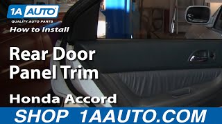 How To Remove Rear Door Panel Trim 94-97 Honda Accord 1997 Geo Prizm Interior Driver Rear Door Panel