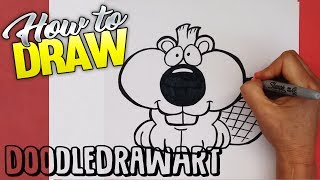 Cute Easy Drawings: How to Draw  a Cute Beaver Step by Step - easy drawing tutorial for beginners
