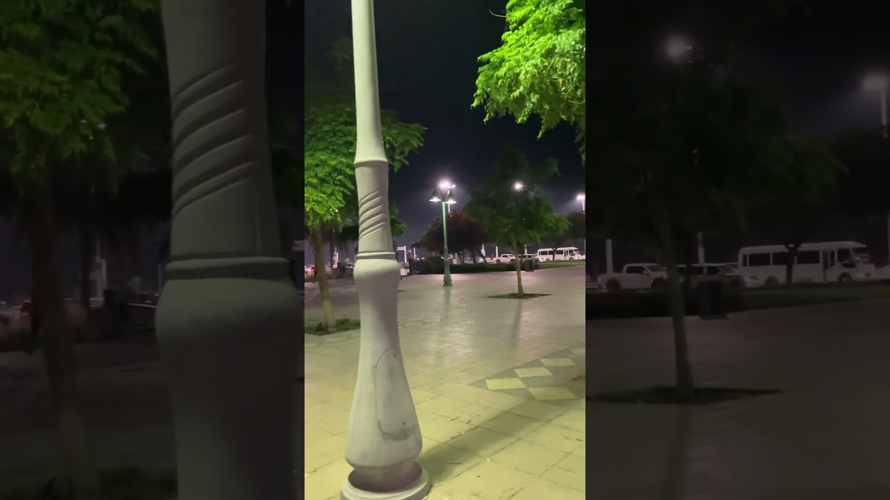 Abudhabi Corniche view at night 