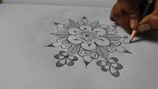 Simple rangoli design 1428