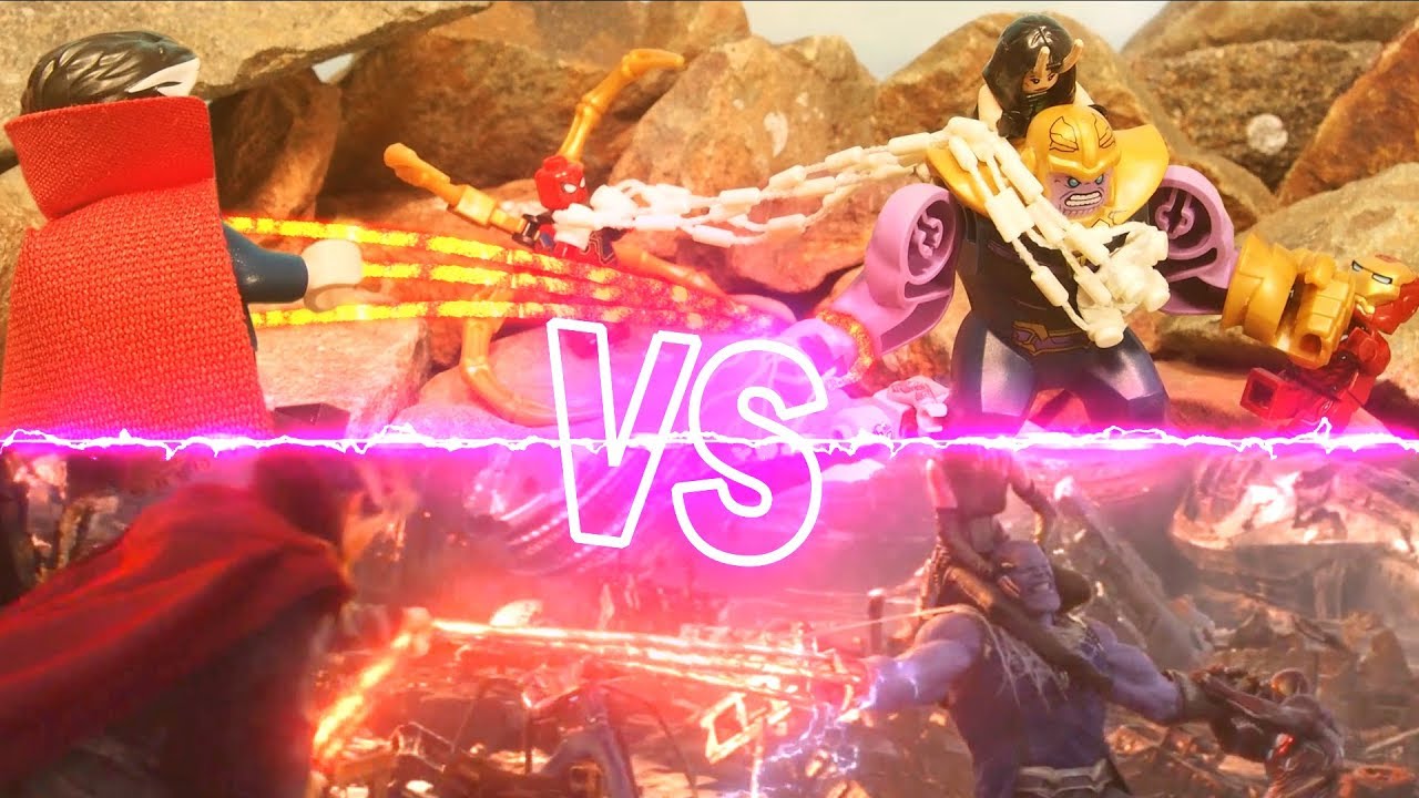 Lego Avengers Infinity War Avengers VS Thanos Lego Stop Motion Side by ...