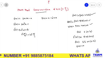 prove that tanx, x, sinx are in increasing order