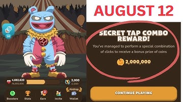 August 12 MemeFi coin secret code daily combo today