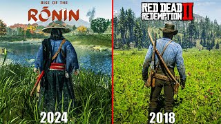 RISE OF THE RONIN VS RED DEAD REDEMPTION 2 Graphics Physics & Detail Comparison 4k
