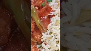 chicken chilli recipe & vegetable fried rice #shorts#youtube shorts