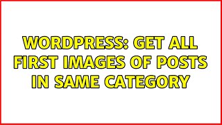 Wordpress: Get all first images of posts in same category (2 Solutions!!)